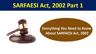 SARFAESI ACT 2002 in Hindi PART 1  SARFAESI ACT 2002 for JAIIB Bank Promotion [upl. by Bowrah262]