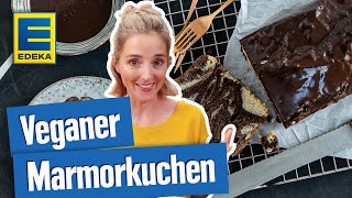 Veganer Marmorkuchen  Saftiges Backrezept ohne Ei und Butter [upl. by Ynettirb]