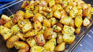 The BEST Crispy Oven Roasted Potatoes  Lemon Pepper Herb Roasted Potatoes [upl. by Nannaihr]