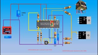 SG3525 PWM Inverter Circuit 12V to 220V 300W [upl. by Ecirtnuahs]