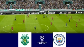 Sporting CP vs Manchester City 41  Champions League 2024  Match Highlight  Video Game Simulation [upl. by Id]