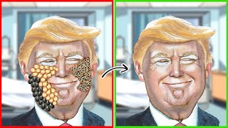 ASMR Remove Maggots amp Dog Ticks Severely Injured Treatment Animation From Donald Trump [upl. by Jephum]