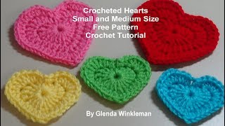 Crochet Hearts Crochet Tutorial  Free Pattern [upl. by Angus349]