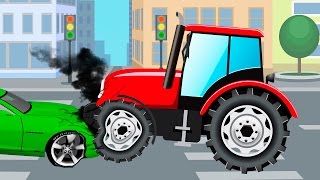 TRACTEUR pour bébés  Vidéo Éducative de Voitures  Dessin animé français [upl. by Kcirdef262]