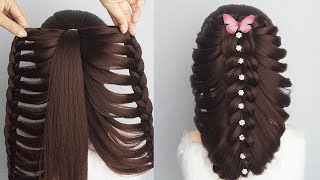 Latest Ladies Hairstyle For Wedding Guest  Easy Modernist Hairstyle For Long Hair [upl. by Batruk]