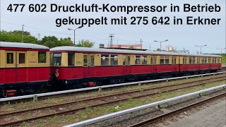 477 602 DruckluftKompressorLauf in Erkner gekuppelt mit 275 642 [upl. by Aihsar884]