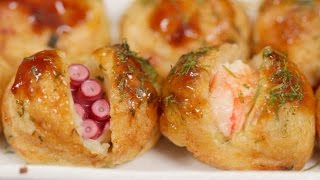 Takoyaki and Ebiyaki Recipe  Cooking with Dog [upl. by Wehner]