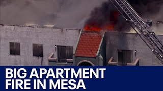 Massive Mesa apartment fire displaces residents [upl. by Baumann934]