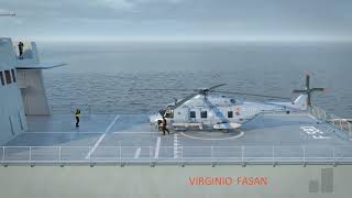 helicopter take off from italian frigate bergamini class virginio fasan 1080p [upl. by Adranoel320]