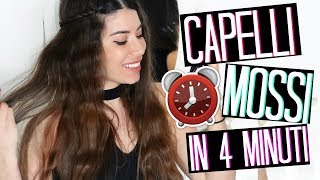 CAPELLI MOSSI FACILISSIMI SENZA PIASTRAFERRO IN 4 MINUTI ⏰🌟EASY BEACH WAVES 2018  Adriana Spink [upl. by Yriek256]