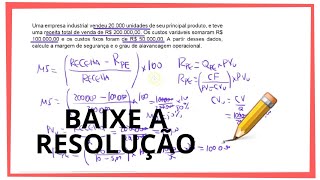 Margem de Segurança e Grau de Alavancagem Operacional [upl. by Cadell]