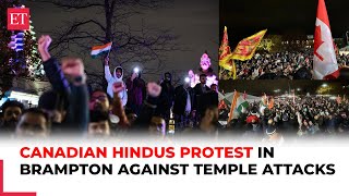 Brampton Thousands take out solidarity rally against Khalistani attacks on Hindu temples in Canada [upl. by Auerbach]