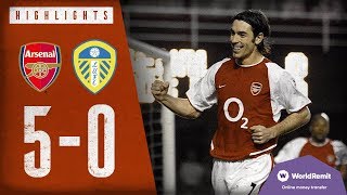 THIERRY HENRY SCORES FOUR  Arsenal 50 Leeds United  Classic highlights  2004 [upl. by Idihsar423]