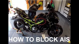 How to block  disable AIS on a Kawasaki Z900 [upl. by Odnam]