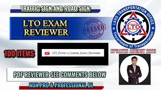 LTO DRIVERS LICENSE EXAM REVIEWER PDF REVIEWER UPDATED AUGUST 2023  WITH TRAFFIC SIGN  TAGALOG [upl. by Lenette]