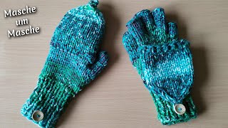 Handschuhe 2 in 1 stricken  Masche um Masche 🧶 [upl. by Carman]