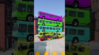 Mixed Colorful Buses Fall Crash  BeamNGdrive youtubeshorts [upl. by Llewej]