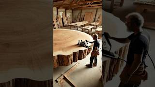 Classic round wooden table top 2m wide wood woodworkings woodwork cuttingwood woodworning [upl. by Nolyd709]