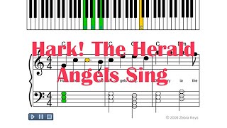 Holiday Song Hark The Herald Angels Sing  Tutorial with Lyrics [upl. by Huber896]