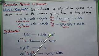 Wurtz Reaction  Preparation method of Alkanes [upl. by Einhpets]