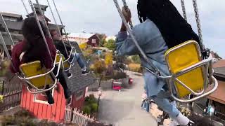 Barnstorm Swing Ride POV at Bengtson’s Pumpkin farmHomer Glen IL [upl. by Nalehp]