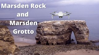 Marsden Rock and Marsden Grotto South Shields  DJI MINI 2 4k Drone [upl. by Aicnilav]