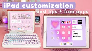 Best iPad customization tips  free apps in 2022 ✨ useful widgets aesthetic homescreen and more [upl. by Enneillij]