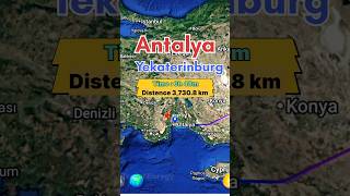 Antalya to Yekaterinburg flight Route ✈️ travelmap flightpath travel flightroute [upl. by Haldes]