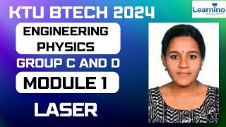 KTU BTECH 2024  ENGINEERING PHYSICS  GROUP C AND D  Class 2 LASER [upl. by Annunciata]