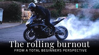 Rolling burnout motorcycle  from a total beginners perspective  how hard [upl. by Oel633]