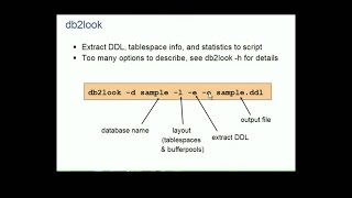 IBM DB2 db2look Extract table view and database layout [upl. by Tnaryb]