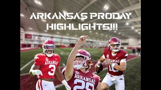 ARKANSAS FOOTBALL PRODAY HIGHLIGHTS [upl. by Nnyllatsyrc]