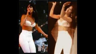 SELENA QUINTANILLA amp JENNIFER LOPEZ  LA CARCACHA COMPARISON WHITE ASTRODOME 94 OUTFIT [upl. by Ynohtnaluap]