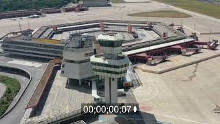 Tower of the decommissioned airport in the district of Tegel in Berlin Germany [upl. by Reffinnej]