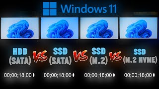 Windows 11 HDD vs SSD vs M2 vs NVMe Boot Time Comparison [upl. by Nonohcle726]