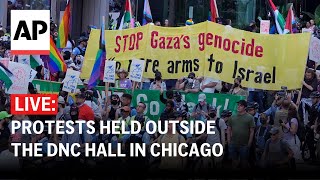 DNC LIVE Protests held outside the convention hall in Chicago [upl. by Goldsmith]