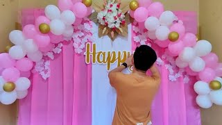 DIY BIRTHDAY BACKDROP DECORATION IDEAS  BIRTHDAY DECORATION IDEAS  Rex Montalbo [upl. by Lu]