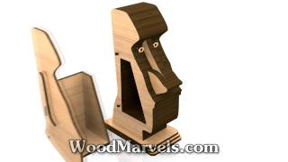 Easter Island Secret Storage Head Bookend 3D Assembly Animation 720HD [upl. by Ellison]