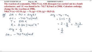 The reaction of cyanamide NH2CN s with dioxygen was carried out in a bomb calorimeter and [upl. by Okoyik]