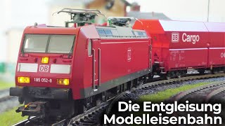 Die Modellbahn  Güterzug Entgleisung amp Anlagenrundschau mit viel Zugverkehr  Sonderfahrten der E69 [upl. by Uzzial409]