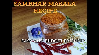 Easy Homemade SAMBHAR MASALA Recipe [upl. by Cherilynn]