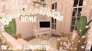 1 story blush aesthetic starter home🦋  Bloxburg speedbuild 31k  luminto [upl. by Amilah]