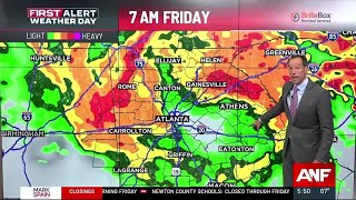 First Alert Forecast Tropical Storm Warning in Atlanta [upl. by Aveer]