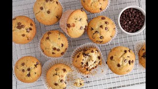 Vegan Chocolate Chip Sourdough Muffins [upl. by Nylahs]