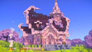 Minecraft  How to build a Fantasy Cherry House [upl. by Heyes719]