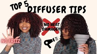 TOP 5 Diffuser Tips 3C4A Natural Hair [upl. by Yemiaj5]