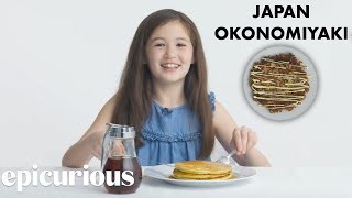 Kids Try 10 Kinds of Pancakes from Around the World [upl. by Dijam]