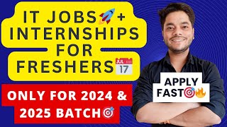 🎯 Internships amp IT Jobs for 20242025 Freshers  Your Career Starts Here 🌟 [upl. by Russon267]