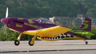 Lanyu Mini Electric RC P51 Maiden Flight Review [upl. by Nosyaj642]