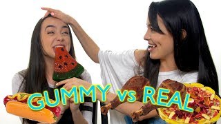 Gummy Food vs Real Food Challenge  Merrell Twins [upl. by Skye119]